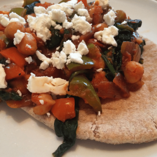 Spinach and Chick Pea Curry with Feta Cheese.img
